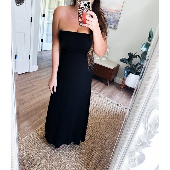 Moonlight Summer Stroll strapless smocked flowy maxi dress sm - Picture 5 of 5